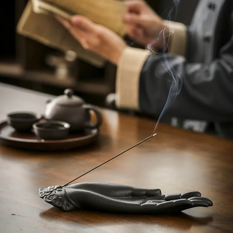 Buddha's Hand Ceramic Incense Burner for Home Decor