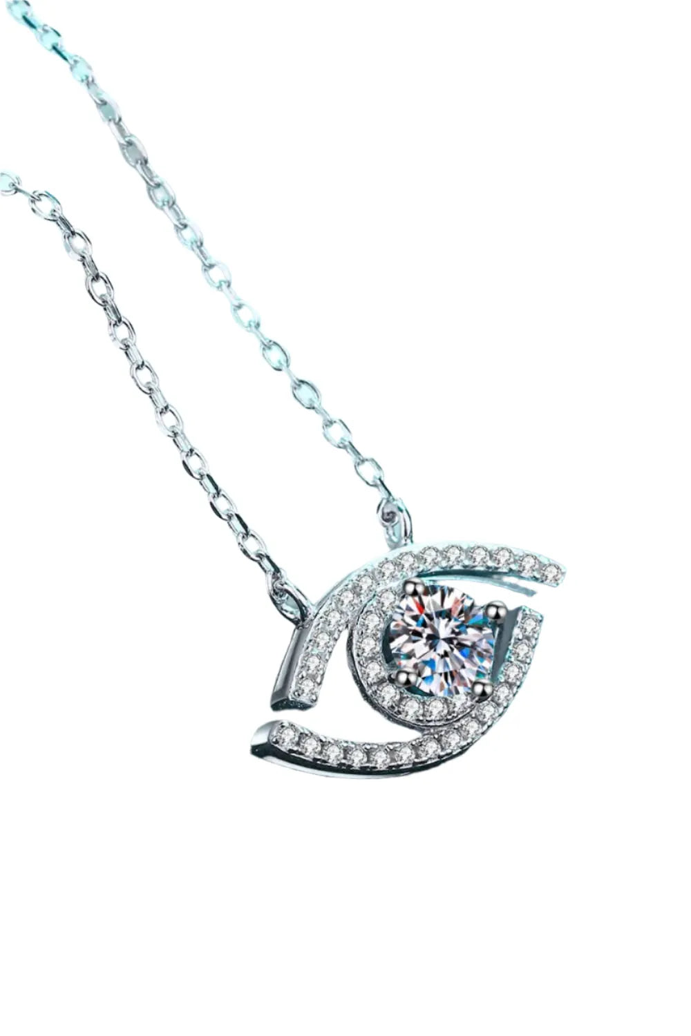 Moissanite Evil Eye Sterling Silver Necklace - Liss & Lex