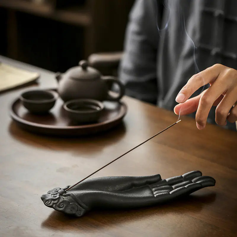 Buddha's Hand Ceramic Incense Burner for Home Decor