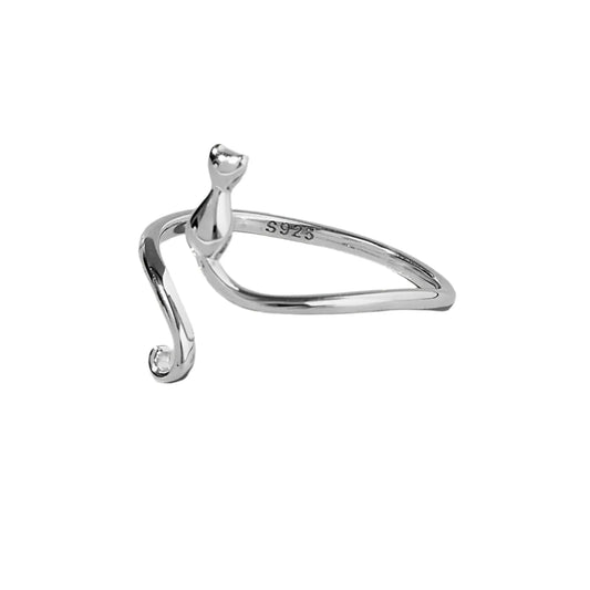 Cat Shape Sterling Silver Ring - Liss & Lex