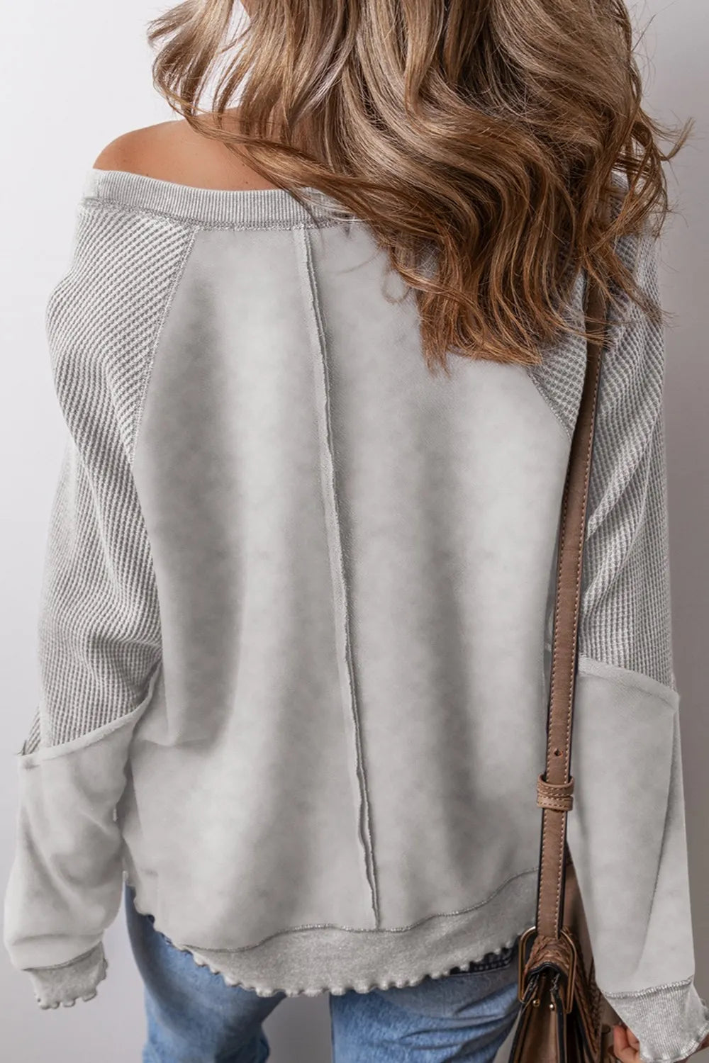Exposed Seam Long Sleeve Sweatshirt - Liss & Lex