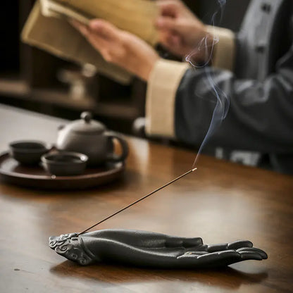 Buddha's Hand Ceramic Incense Burner for Home Decor