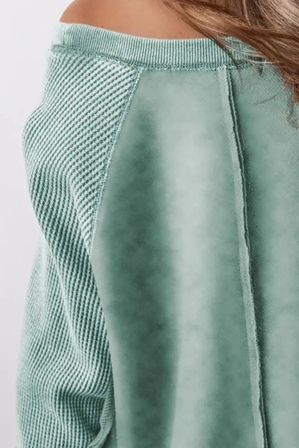 Exposed Seam Long Sleeve Sweatshirt - Liss & Lex