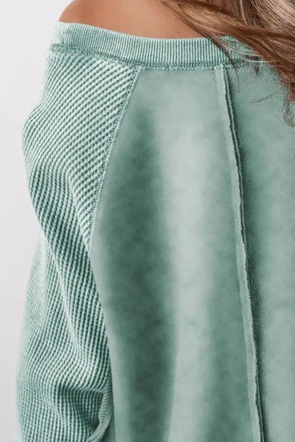 Exposed Seam Long Sleeve Sweatshirt - Liss & Lex