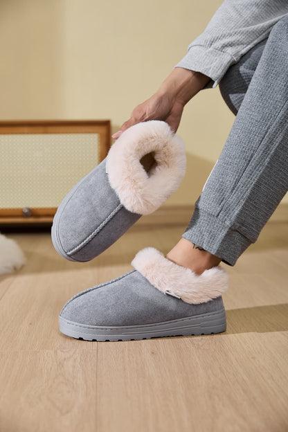 Faux Fur Platform Slippers