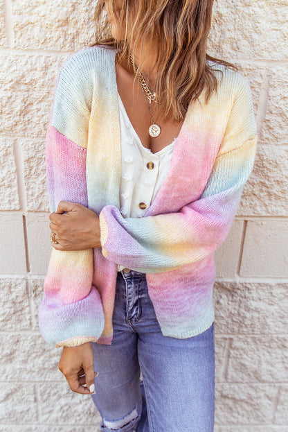 Gradient Open Front Soft Cardigan