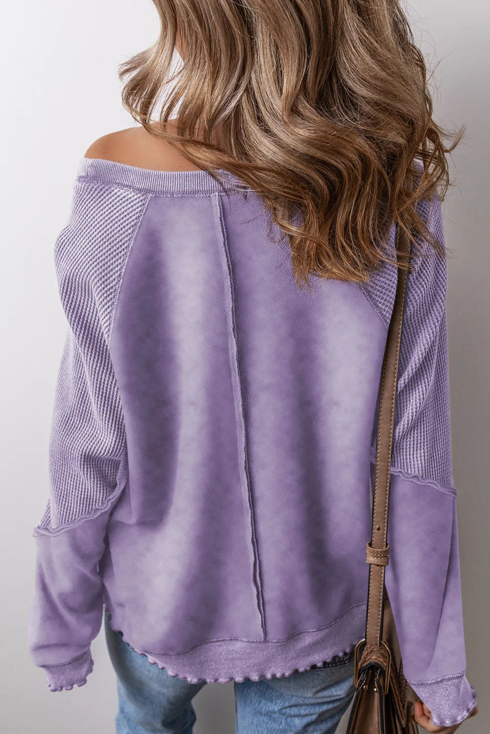 Exposed Seam Long Sleeve Sweatshirt - Liss & Lex