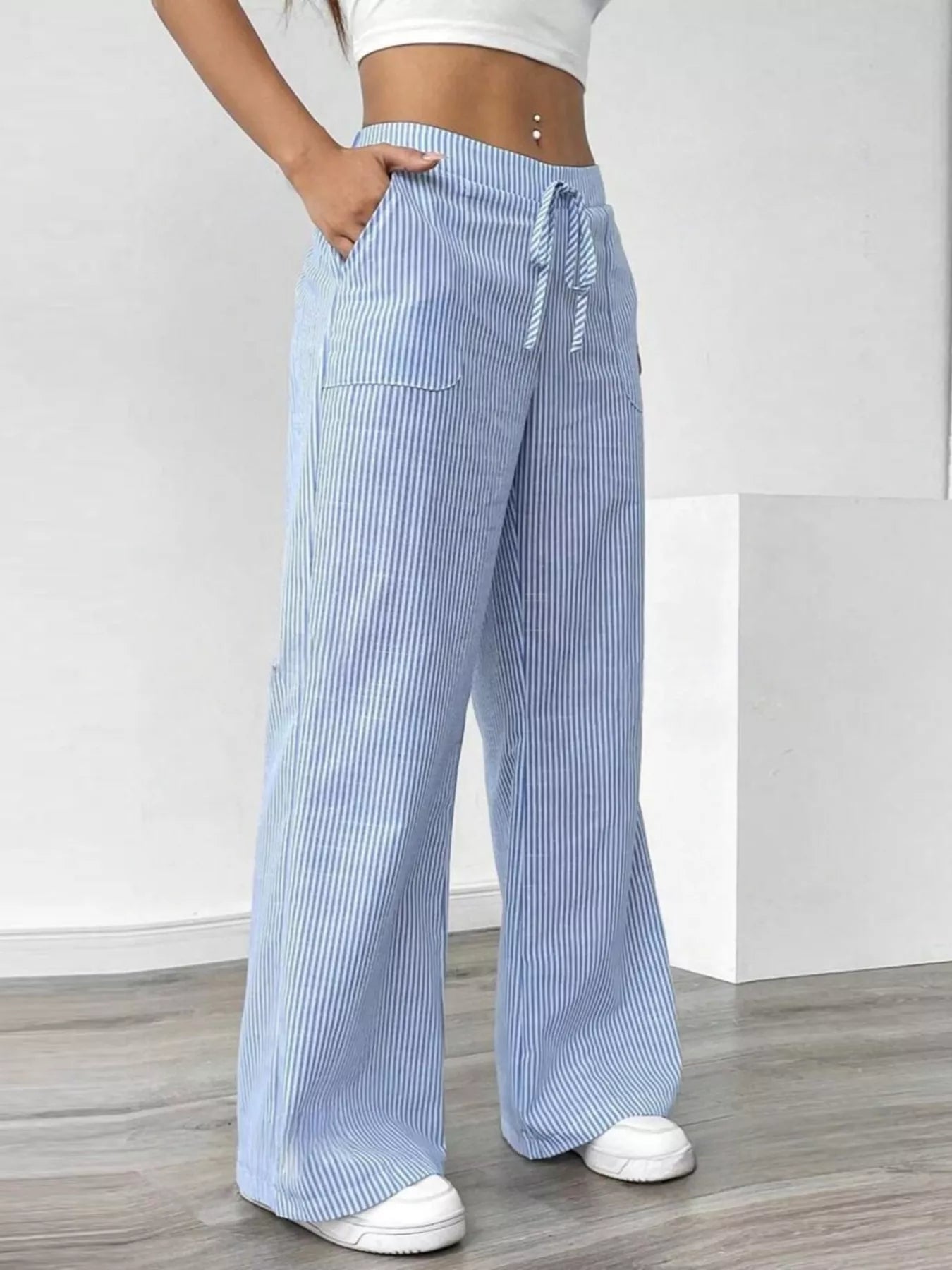 Striped Wide Leg Pants - Liss & Lex