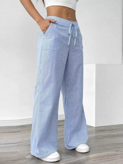 Striped Wide Leg Pants - Liss & Lex