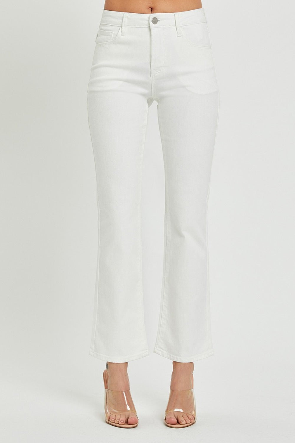 Mid Rise Cropped Bootcut Jeans