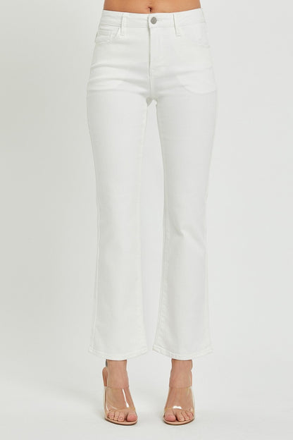 Mid Rise Cropped Bootcut Jeans