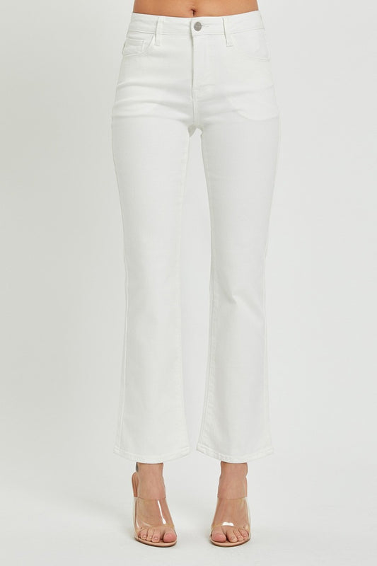 Mid Rise Cropped Bootcut Jeans