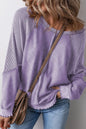 Exposed Seam Long Sleeve Sweatshirt - Liss & Lex