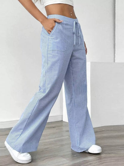 Striped Wide Leg Pants - Liss & Lex