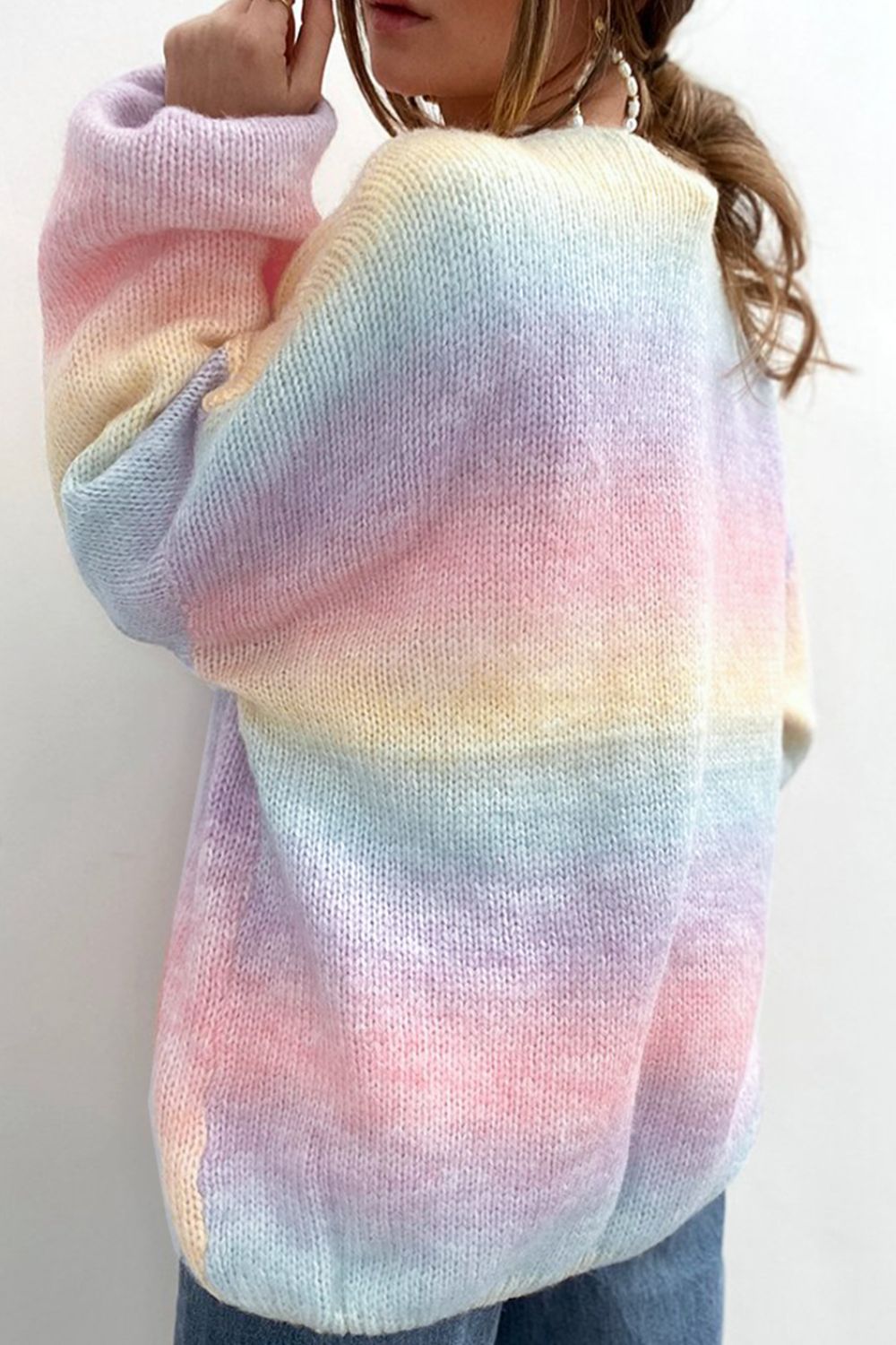 Gradient Open Front Soft Cardigan