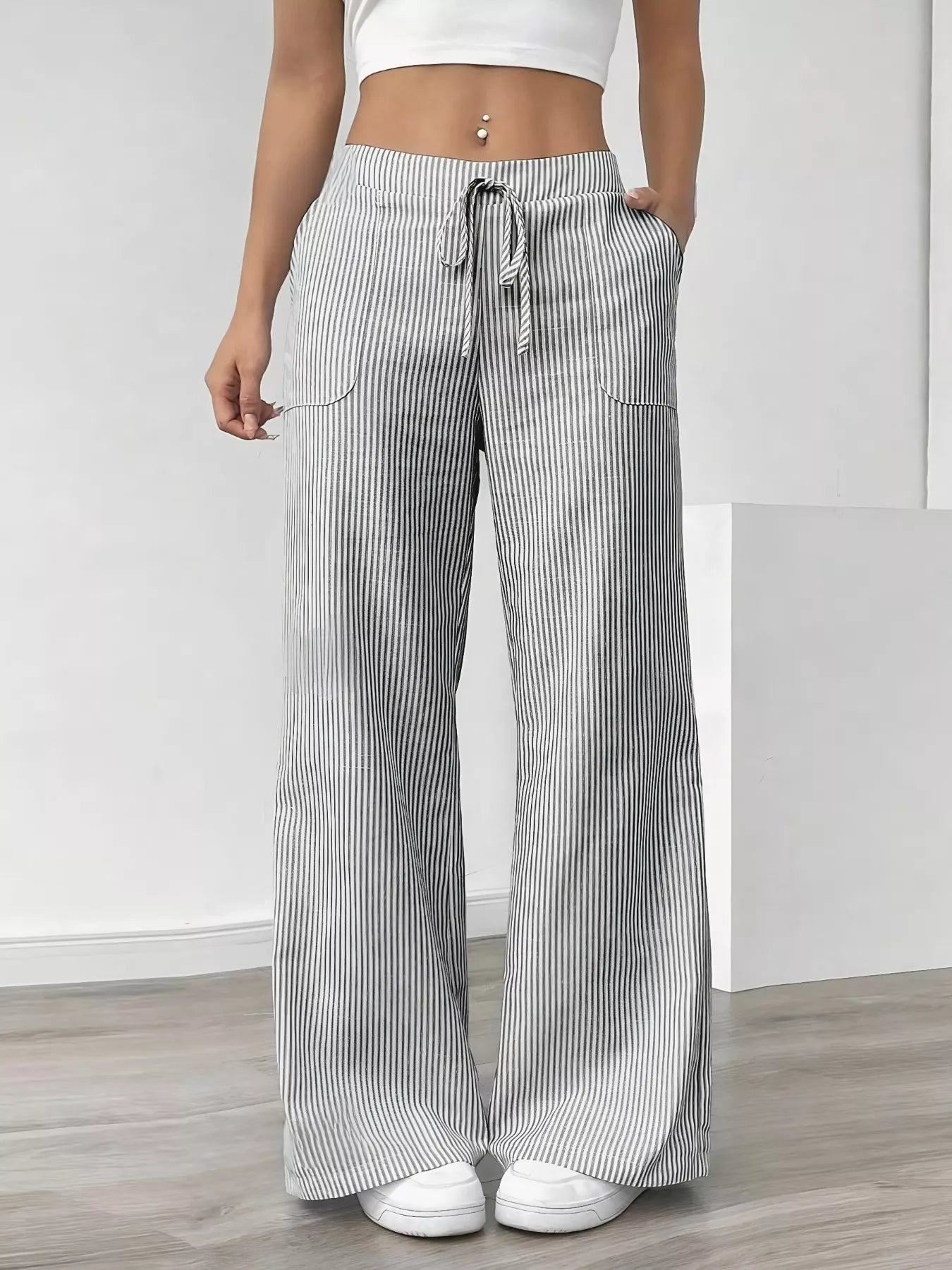 Striped Wide Leg Pants - Liss & Lex