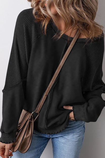 Exposed Seam Long Sleeve Sweatshirt - Liss & Lex