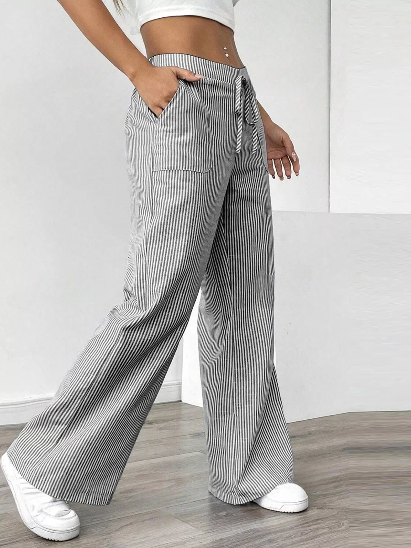 Striped Wide Leg Pants - Liss & Lex