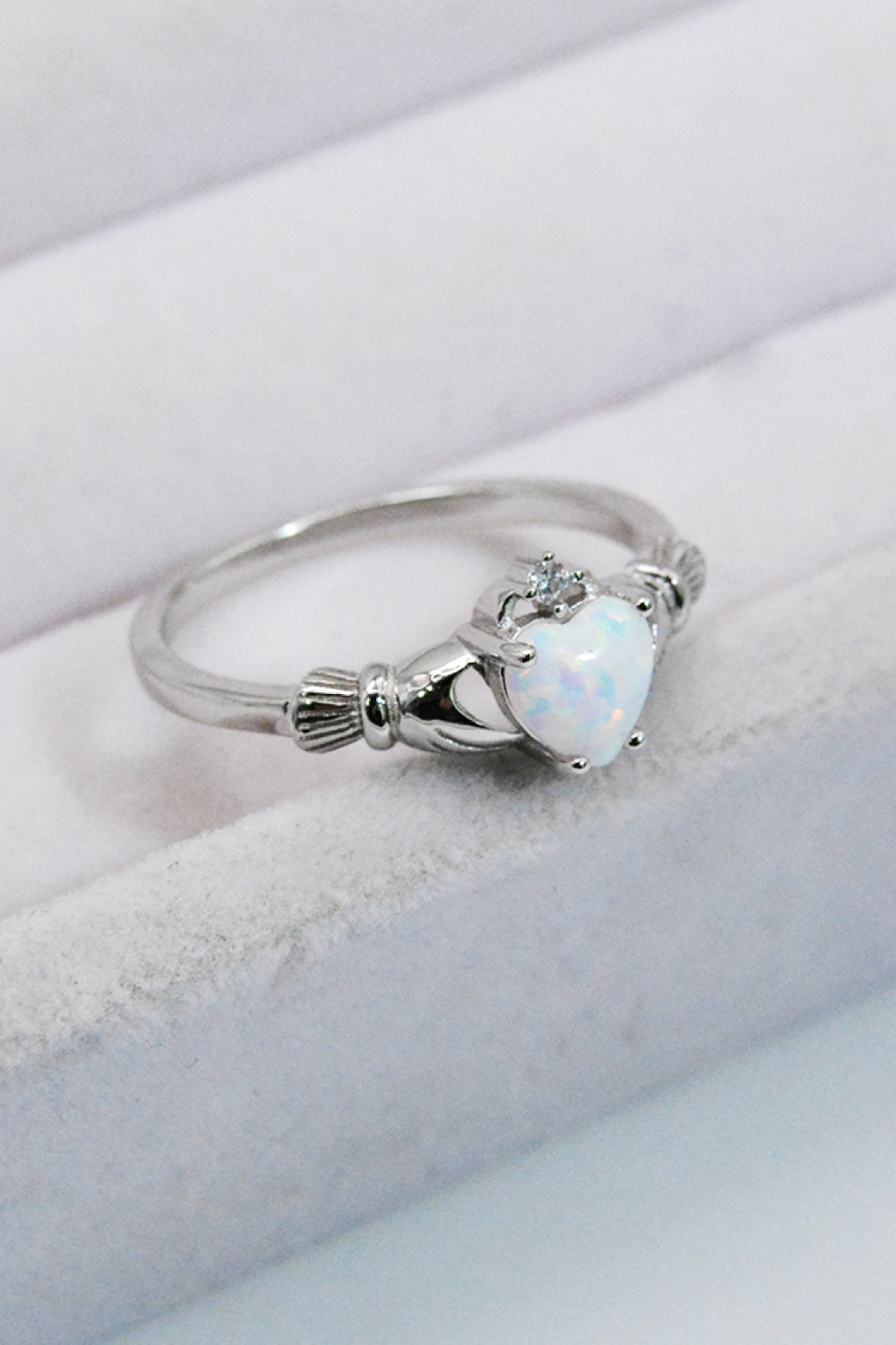 Claddagh Opal Heart Ring