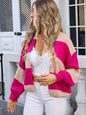 Striped Open Front Cardigan
