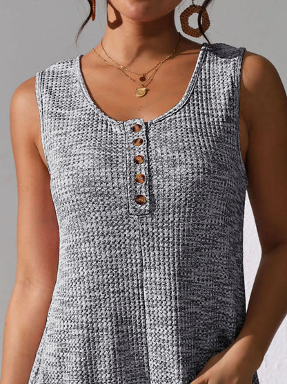 Button Front Romper with Pockets - Liss & Lex