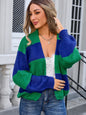 Striped Open Front Cardigan