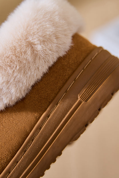 Faux Fur Platform Slippers