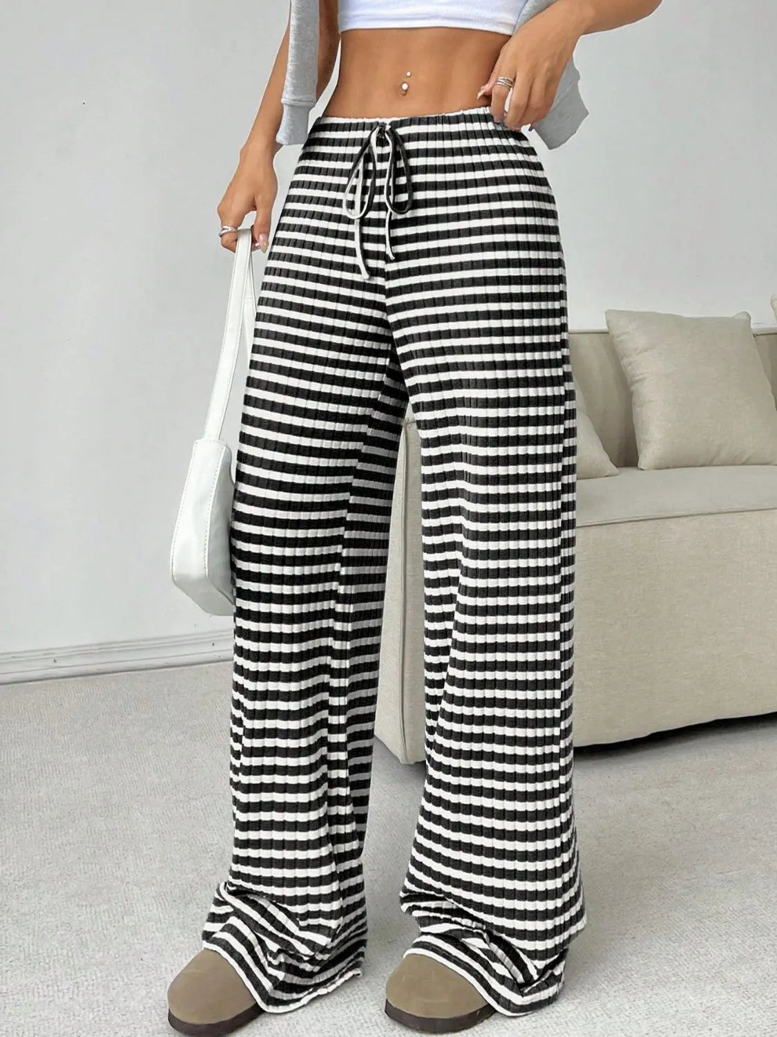 Striped Wide Leg Pants - Liss & Lex
