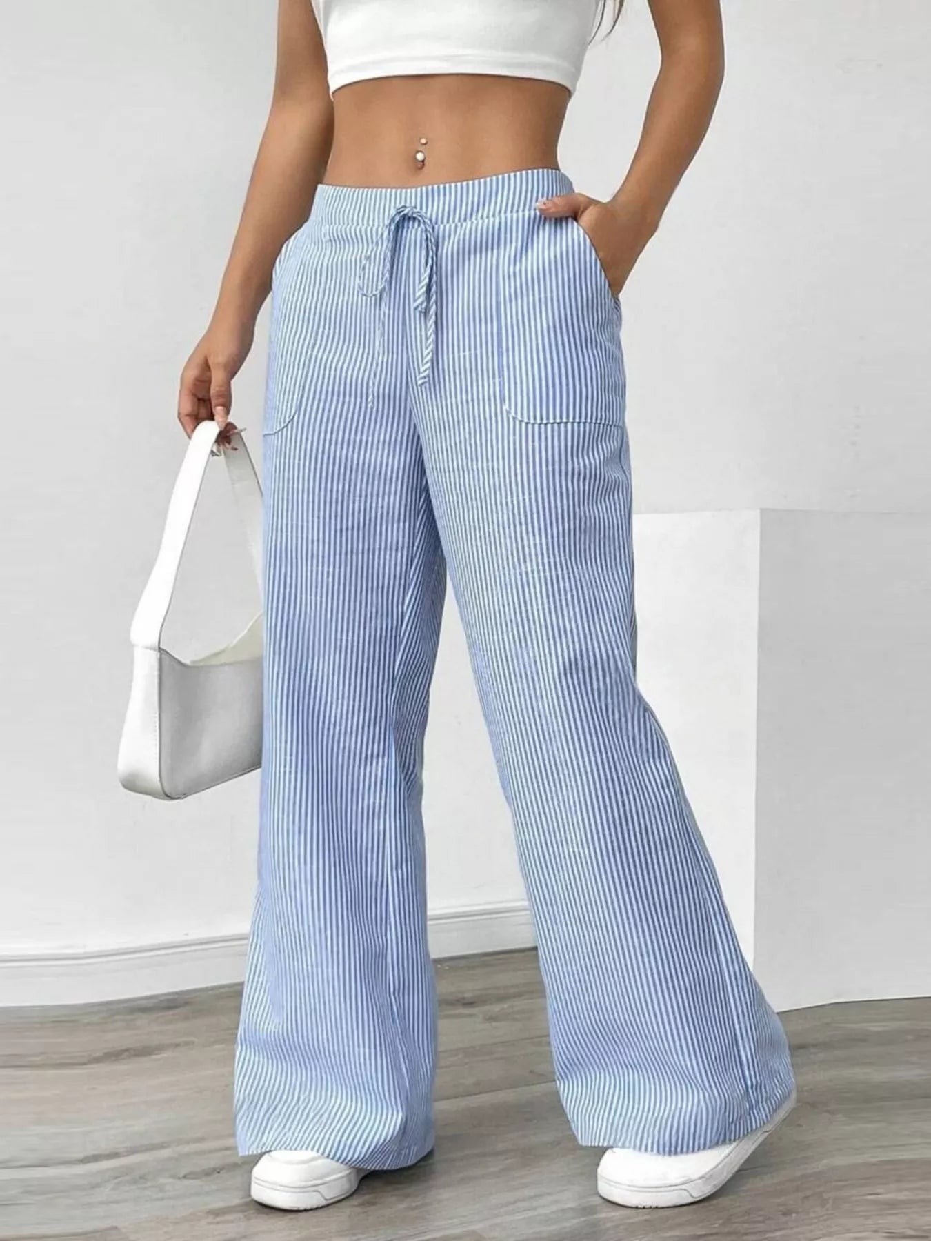 Striped Wide Leg Pants - Liss & Lex