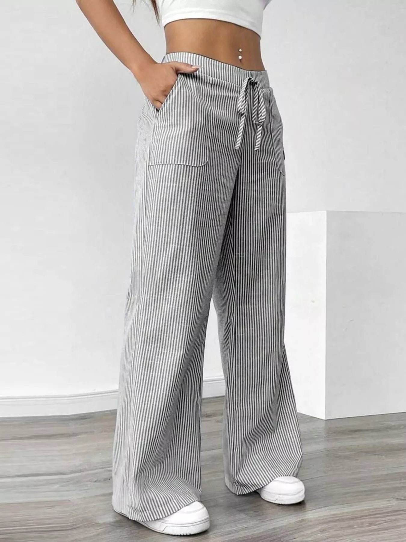 Striped Wide Leg Pants - Liss & Lex