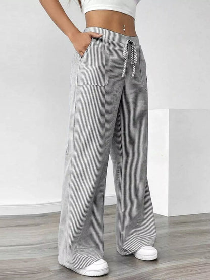Striped Wide Leg Pants - Liss & Lex