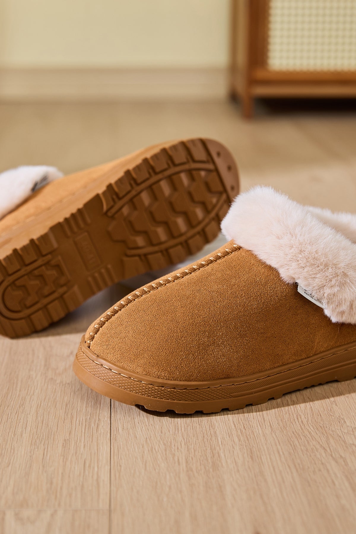 Faux Fur Platform Slippers