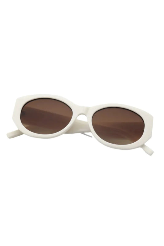 Beige Oval Frame Sunglasses - Liss & Lex
