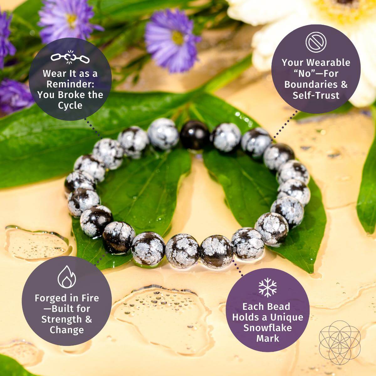 The Pattern Breaker – Snowflake Obsidian Bracelet - Liss & Lex