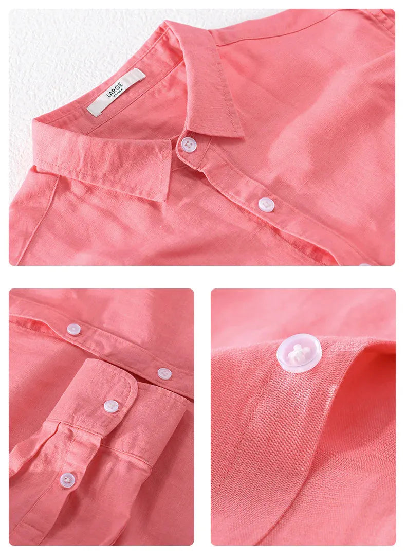 Cotton-Linen Long Sleeve Shirt - Liss & Lex