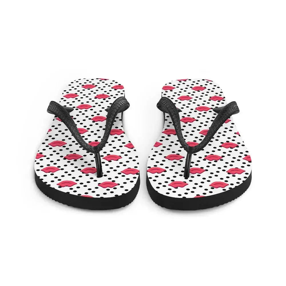 Polka Lips Flip-Flops - Liss & Lex