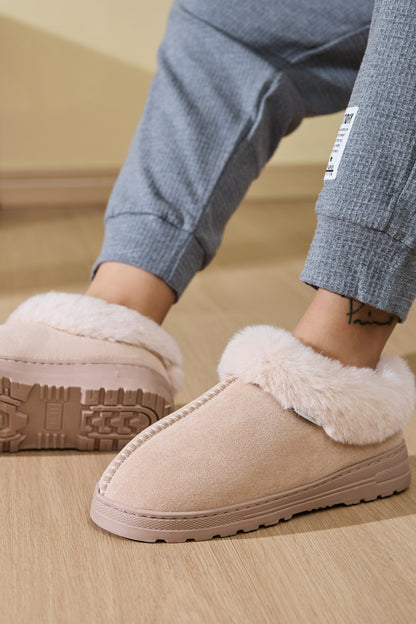 Faux Fur Platform Slippers