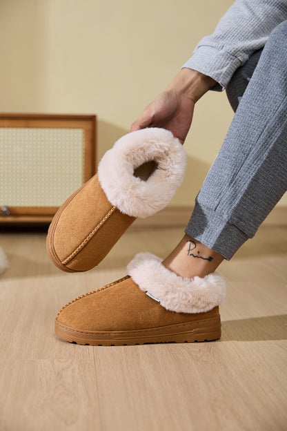 Faux Fur Platform Slippers