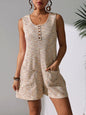 Button Front Romper with Pockets - Liss & Lex