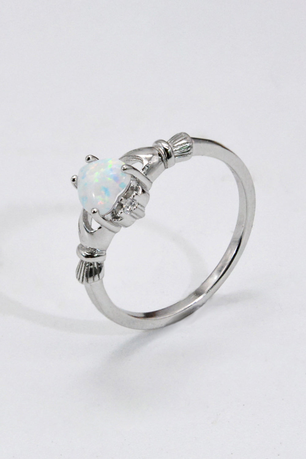 Claddagh Opal Heart Ring