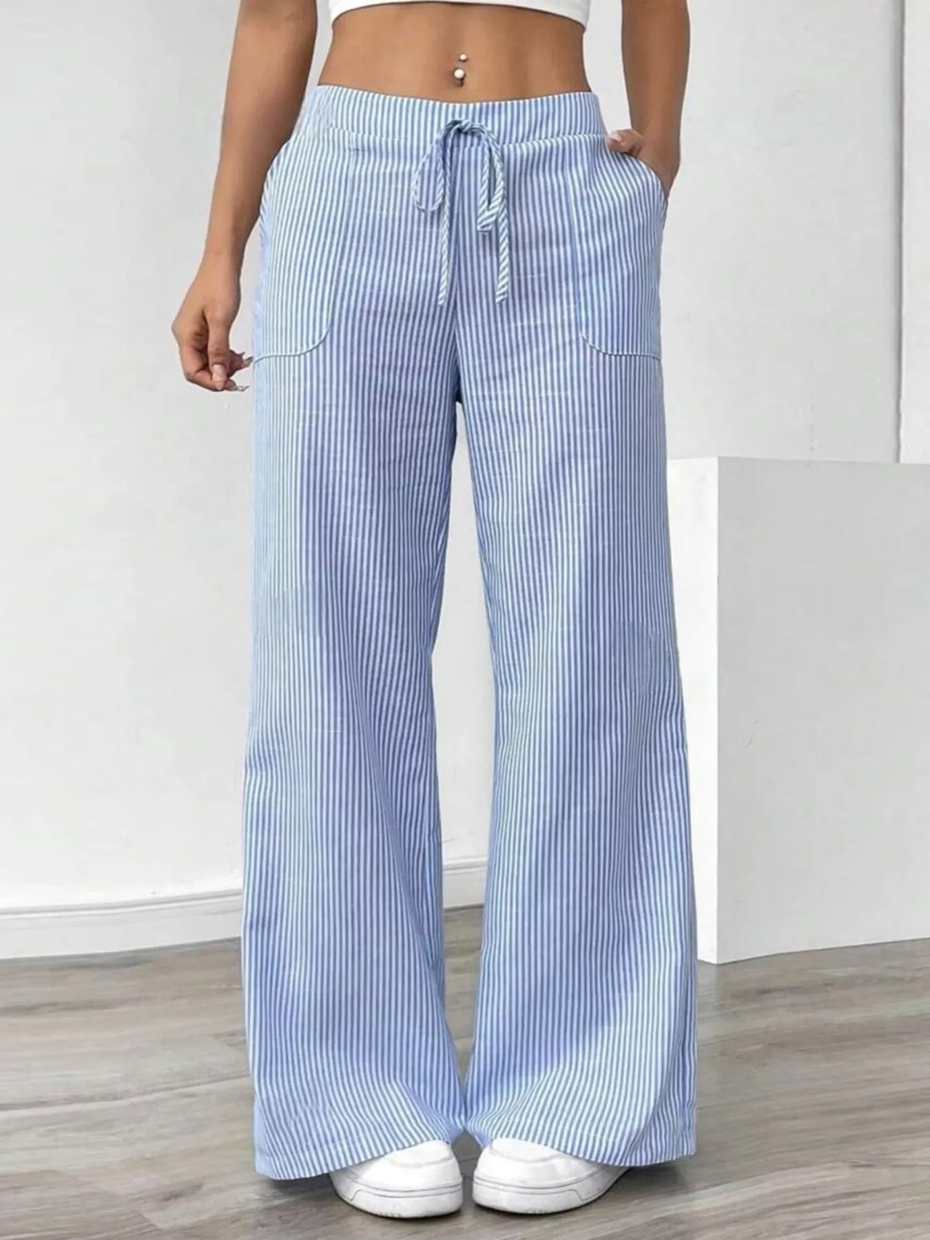 Striped Wide Leg Pants - Liss & Lex