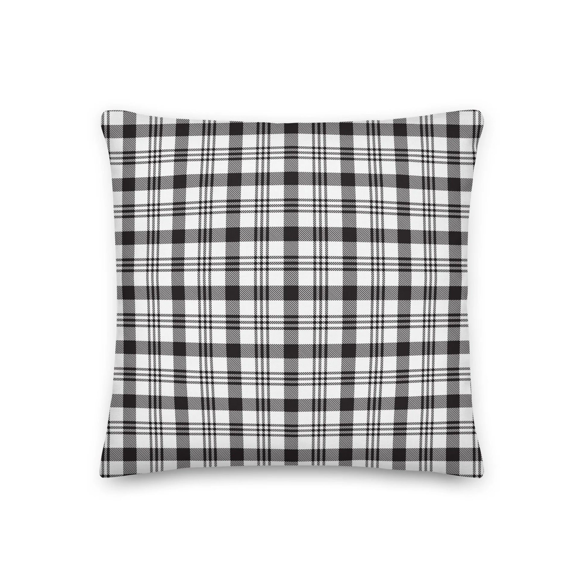 Black Plaid Premium Throw Pillows - Liss & Lex