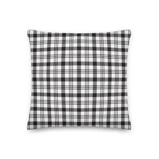 Black Plaid Premium Throw Pillows - Liss & Lex