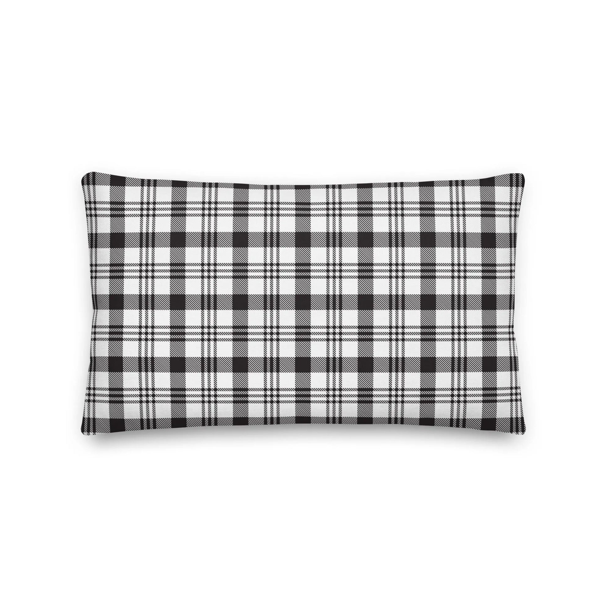 Black Plaid Premium Throw Pillows - Liss & Lex
