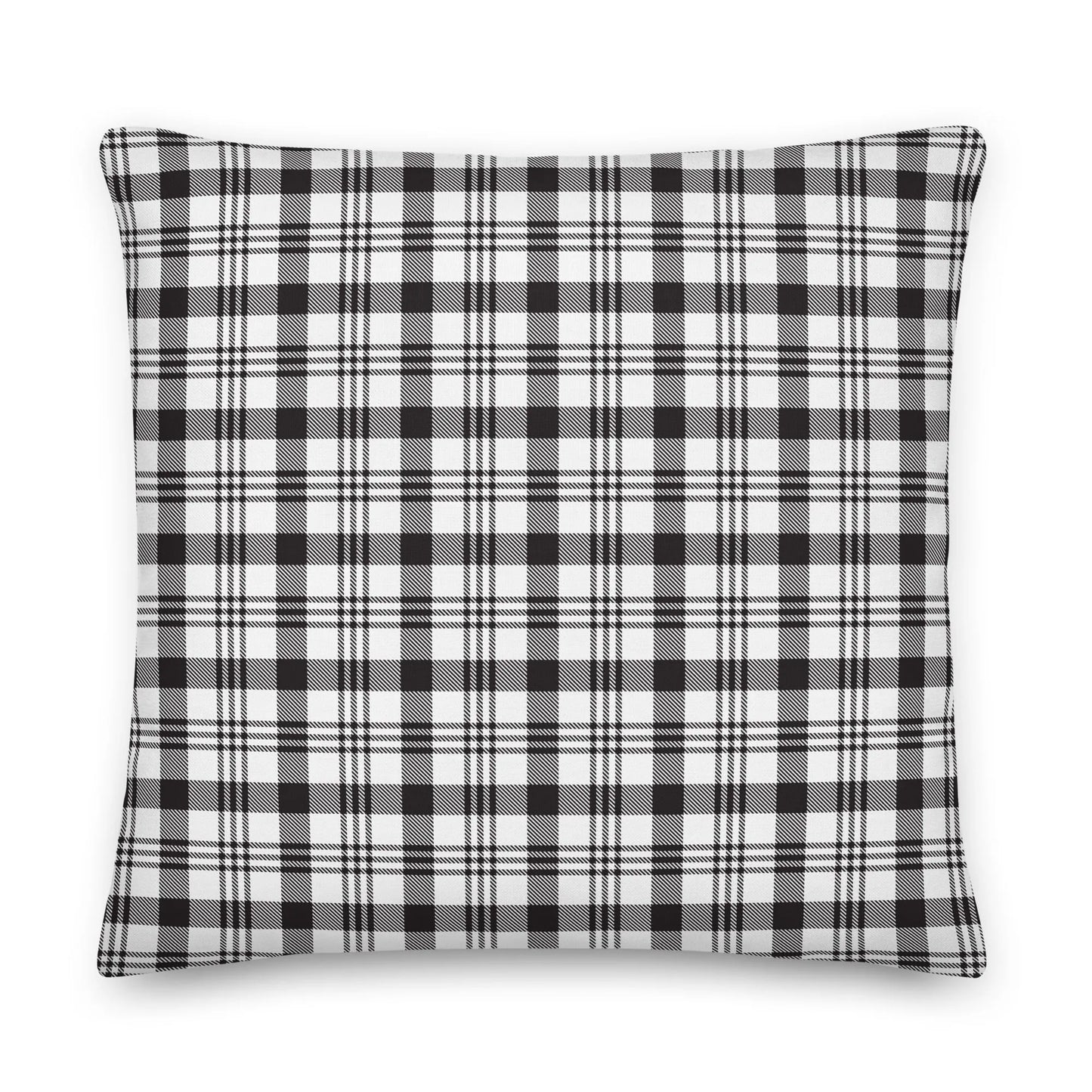 Black Plaid Premium Throw Pillows - Liss & Lex