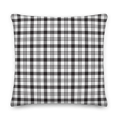 Black Plaid Premium Throw Pillows - Liss & Lex