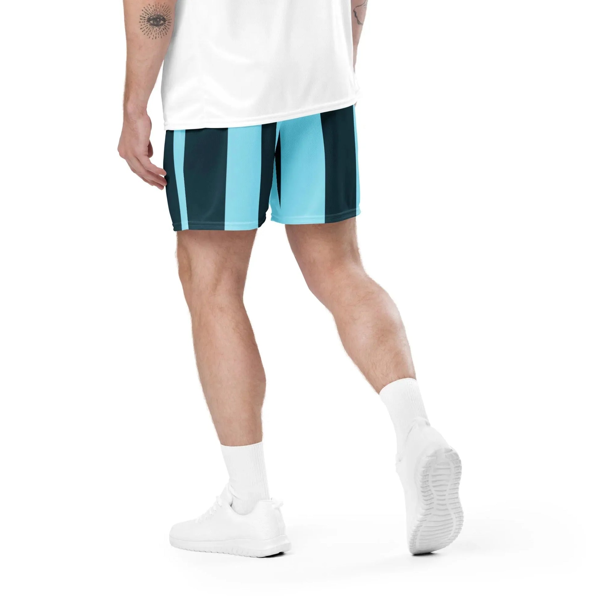 Blue Striped Mesh Shorts - Liss & Lex
