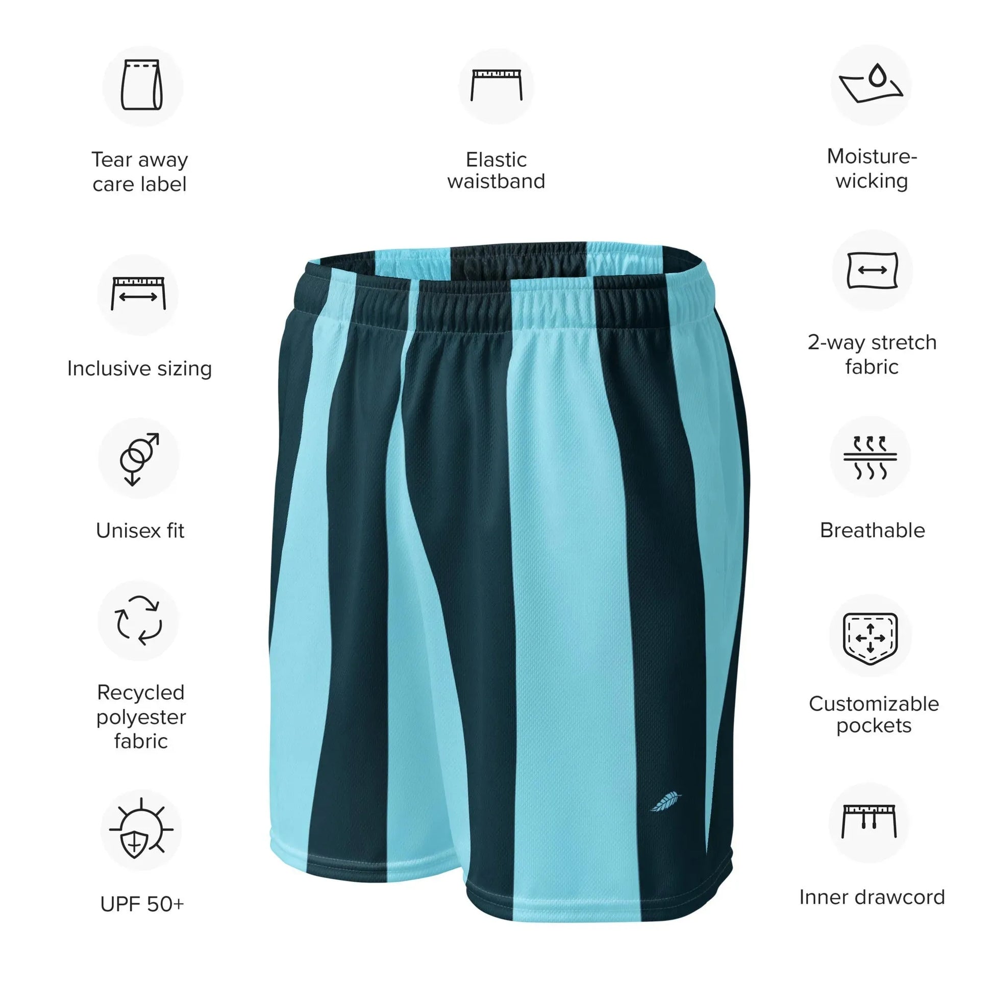 Blue Striped Mesh Shorts - Liss & Lex