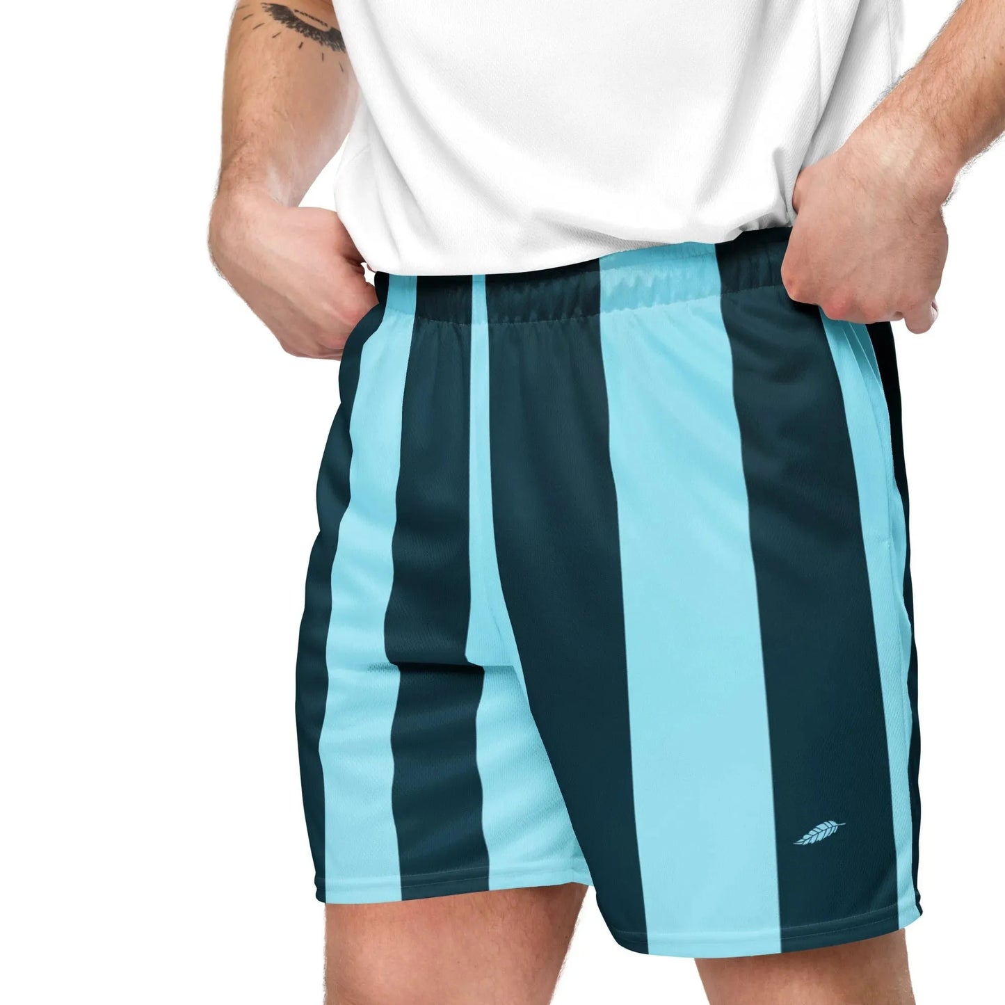 Blue Striped Mesh Shorts - Liss & Lex