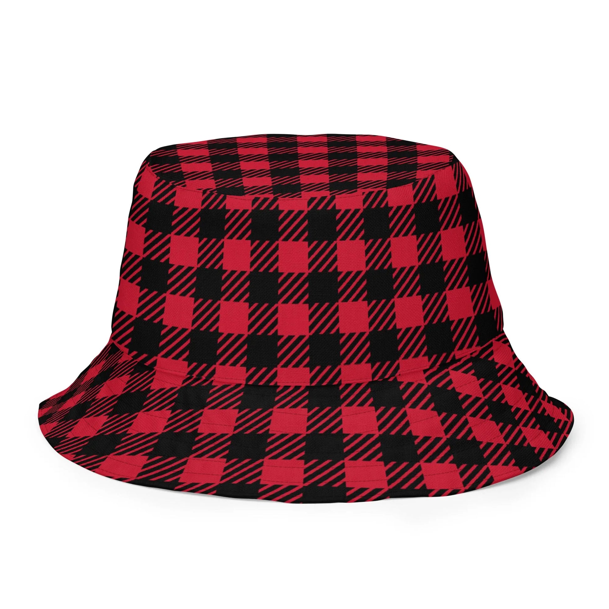 Red Plaid Reversible Bucket Hat - Liss & Lex